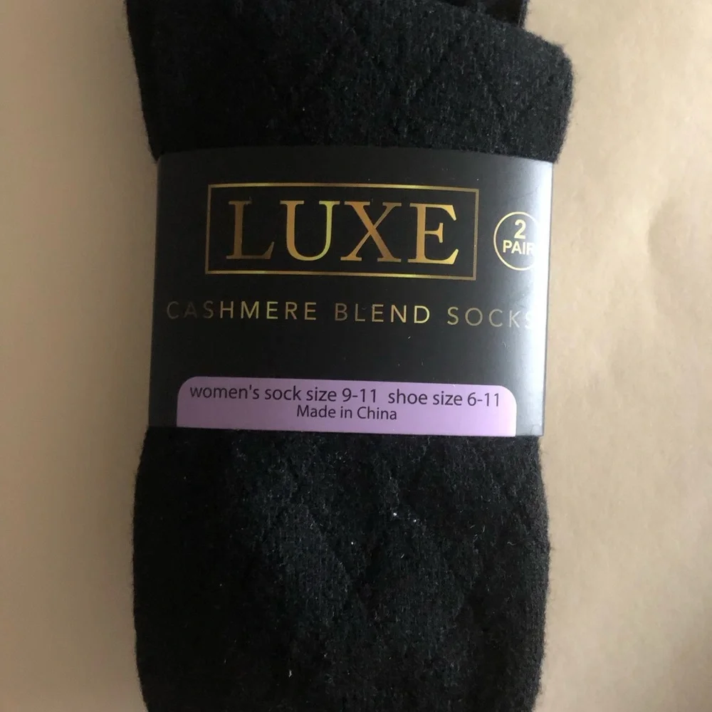 Luxe Black Cashmere Blend Casual Socks